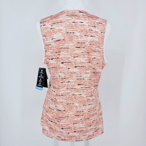 PGA TOUR Wmns Fusion Coral Pebble Beach Print Sleeveless Golf Shirt Top M NWT - Picture 6 of 12